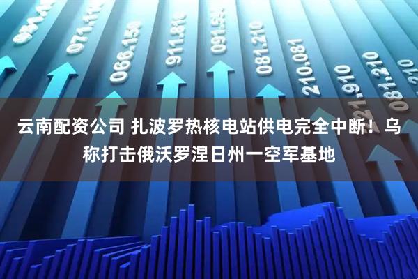 云南配资公司 扎波罗热核电站供电完全中断！乌称打击俄沃罗涅日州一空军基地